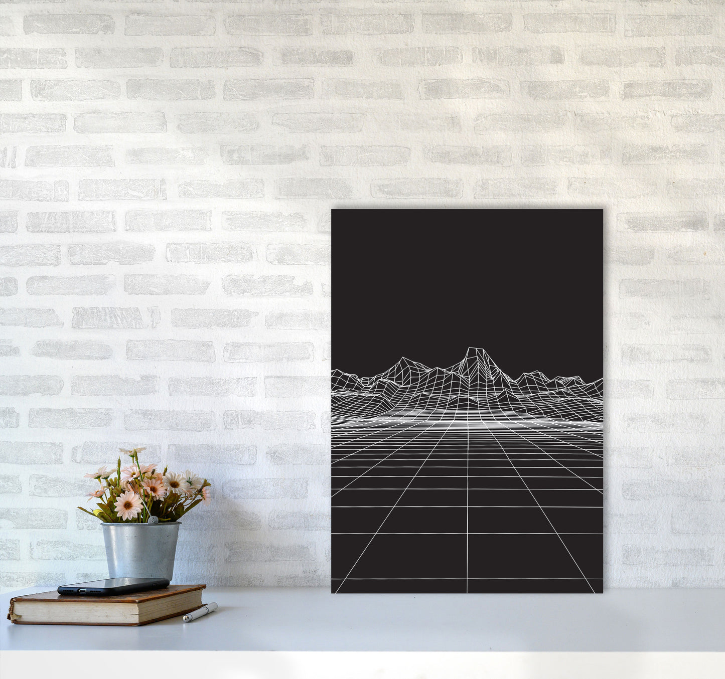 Line Mountains #2 Art Print by Jason Stanley A2 Black Frame