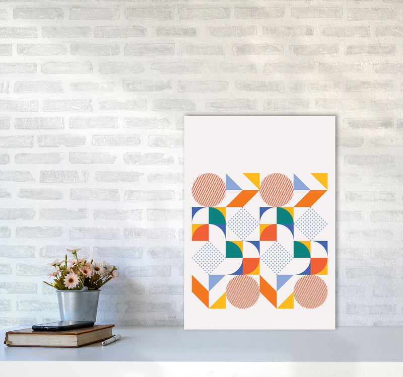Retro Geometric 3 Art Print by Jason Stanley A2 Black Frame