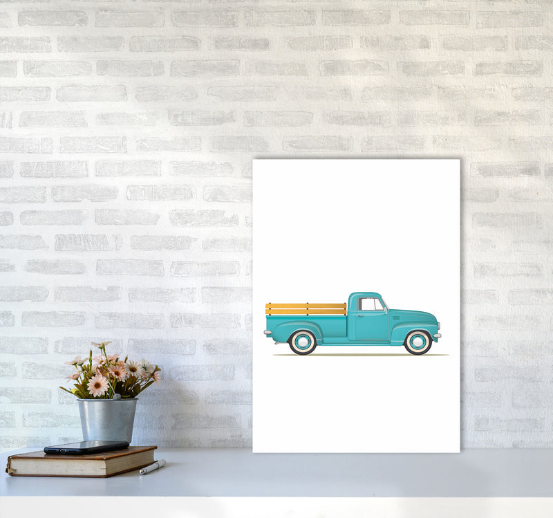 Old Trusty Pickup Art Print by Jason Stanley A2 Black Frame