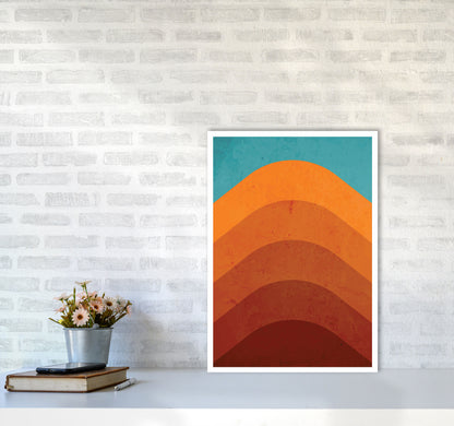 Orange Mountain Art Print by Jason Stanley A2 Black Frame