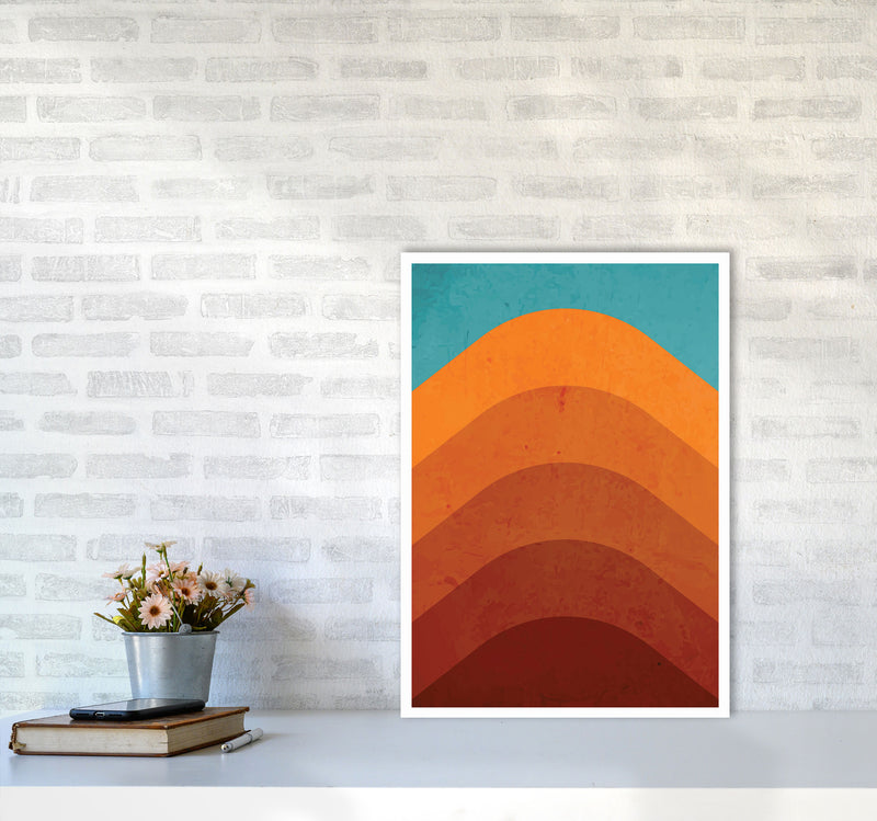 Orange Mountain Art Print by Jason Stanley A2 Black Frame