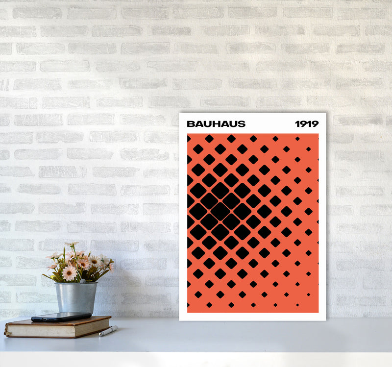 Bauhaus 1919 Red Art Print by Jason Stanley A2 Black Frame