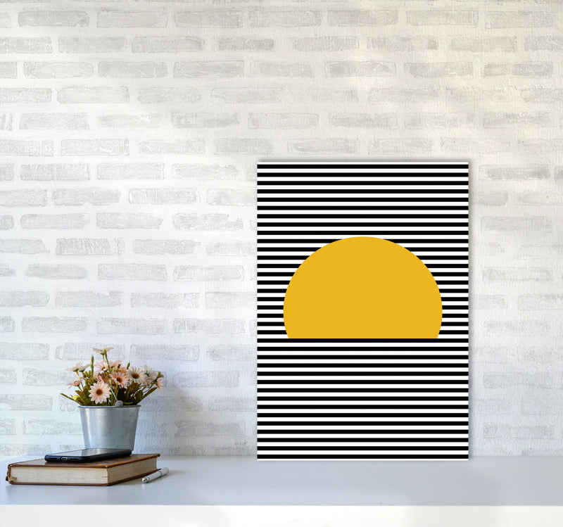 Sunset Line Art Art Print by Jason Stanley A2 Black Frame