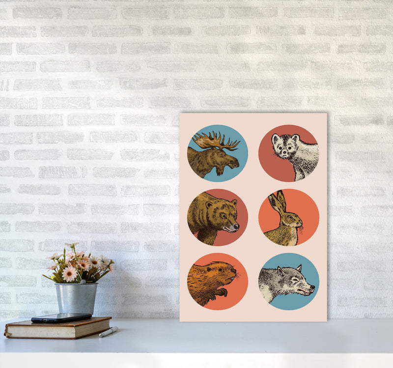 Animal Circles Art Print by Jason Stanley A2 Black Frame