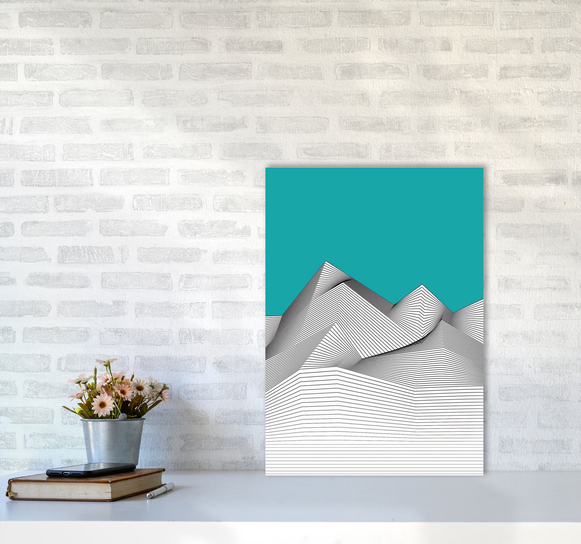 Blue Mountain Art Print by Jason Stanley A2 Black Frame