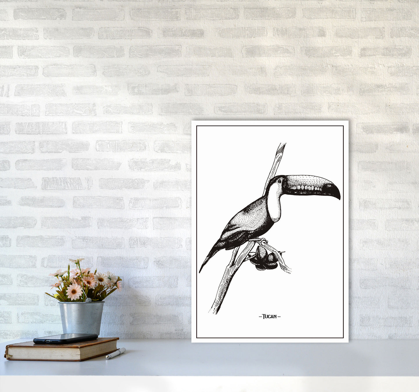 Tucan Art Print by Jason Stanley A2 Black Frame