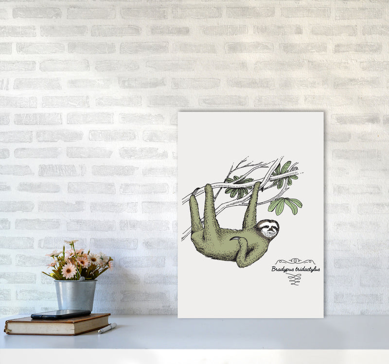 Sloth Art Print by Jason Stanley A2 Black Frame