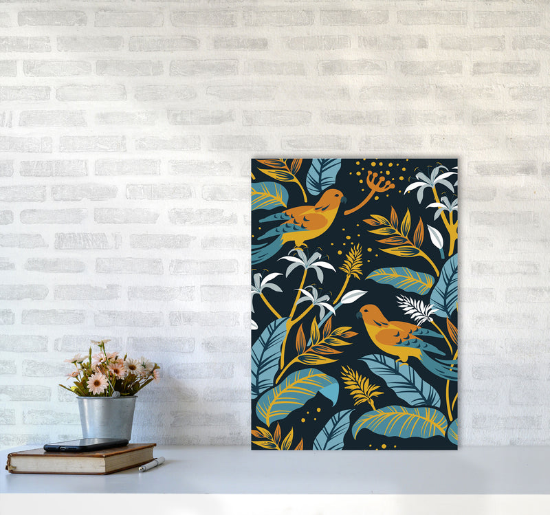 Birds And Plants Art Print by Jason Stanley A2 Black Frame