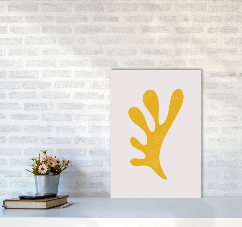 Abstract Yellow Algae Art Print by Jason Stanley A2 Black Frame