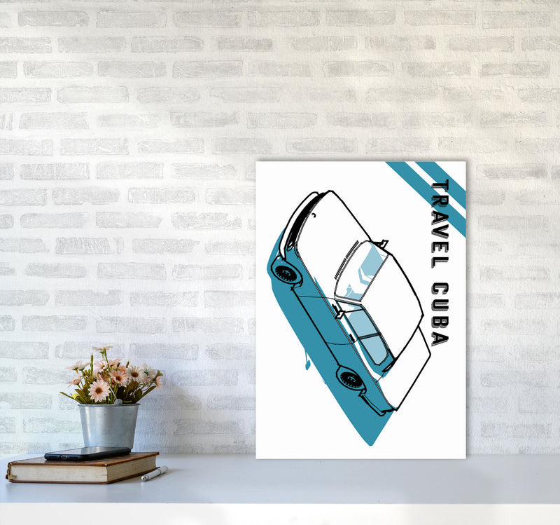 Travel Cuba Blue Art Print by Jason Stanley A2 Black Frame