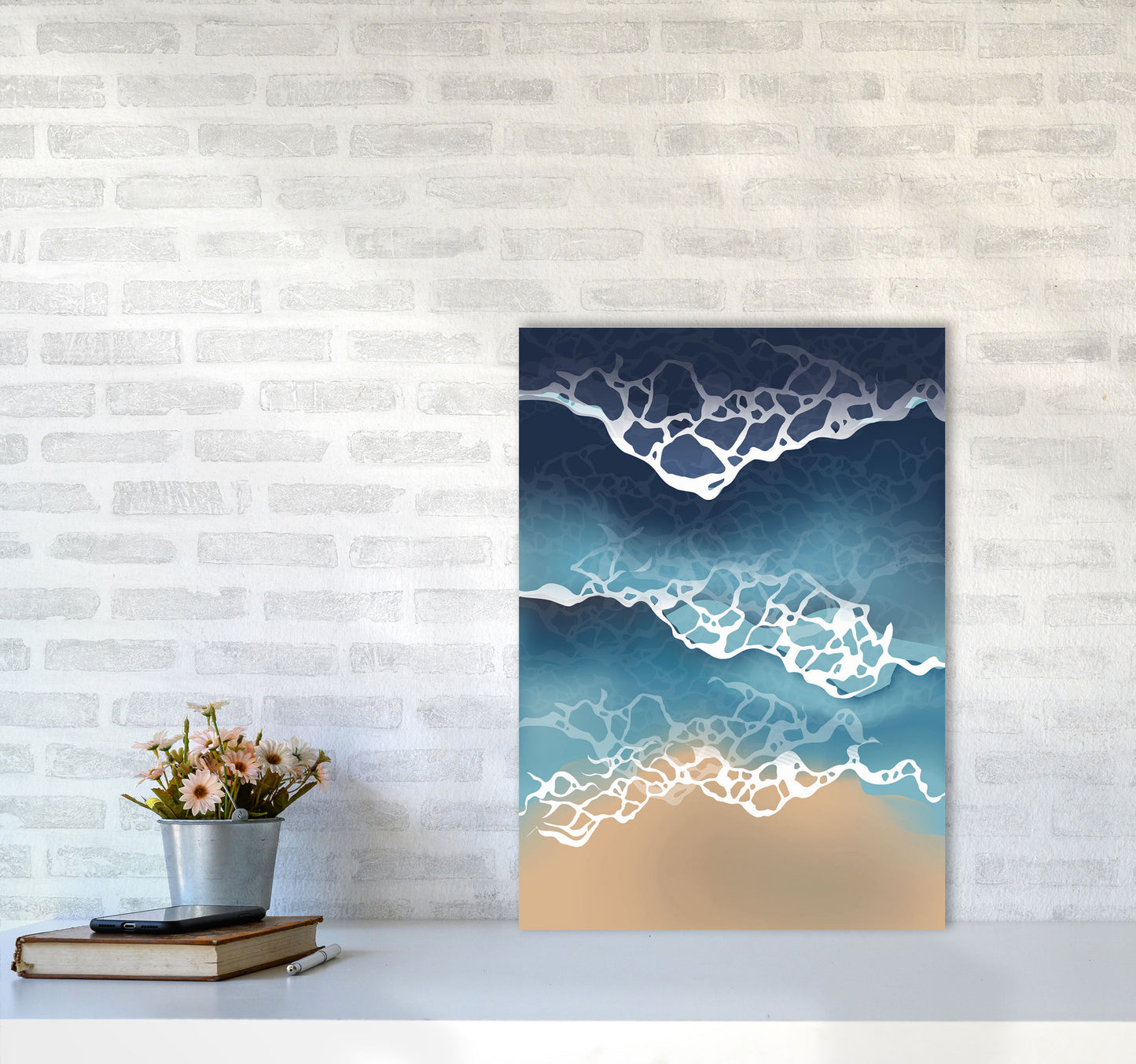 Ocean Waves Art Print by Jason Stanley A2 Black Frame