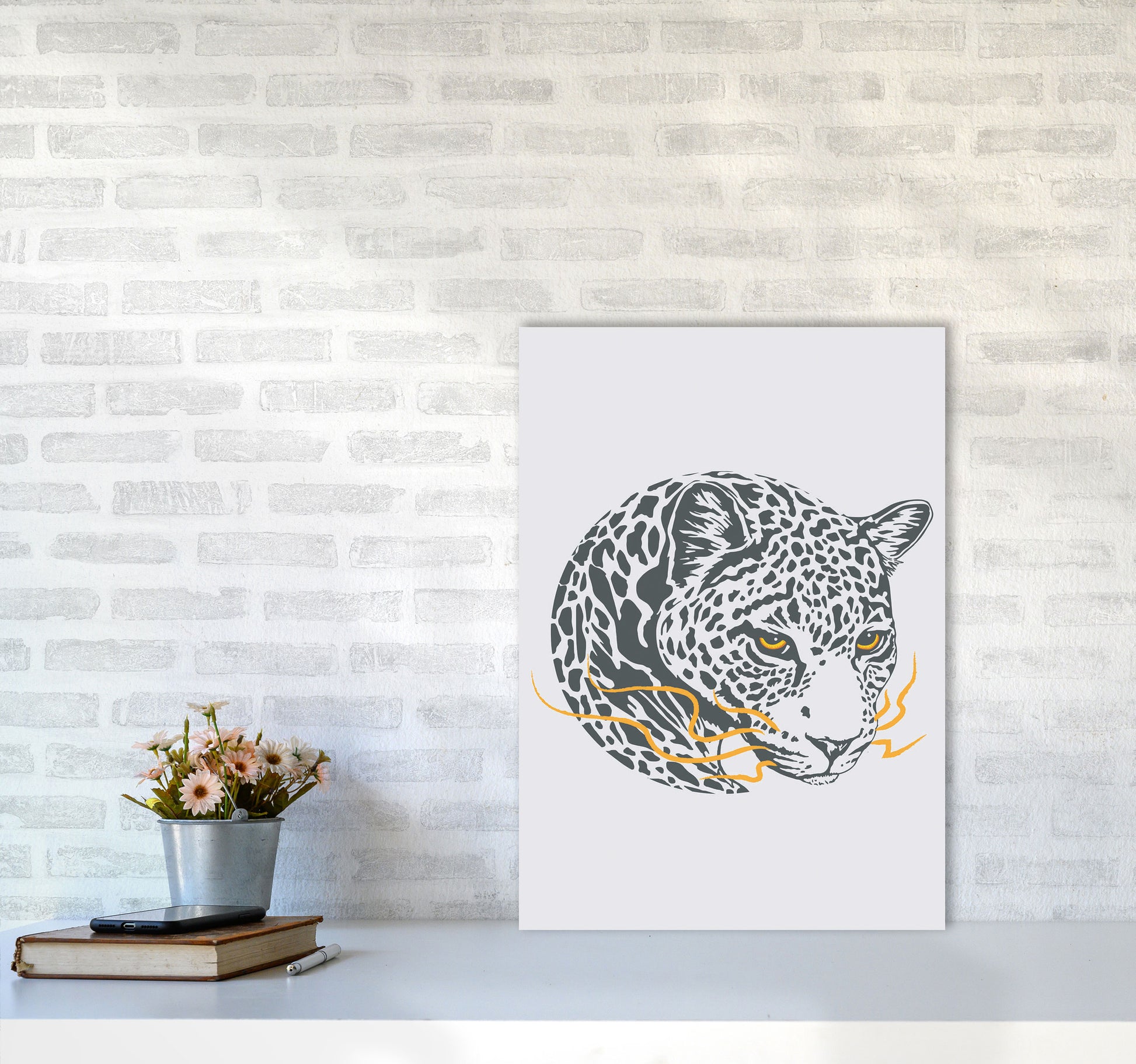 Wise Leopard Art Print by Jason Stanley A2 Black Frame