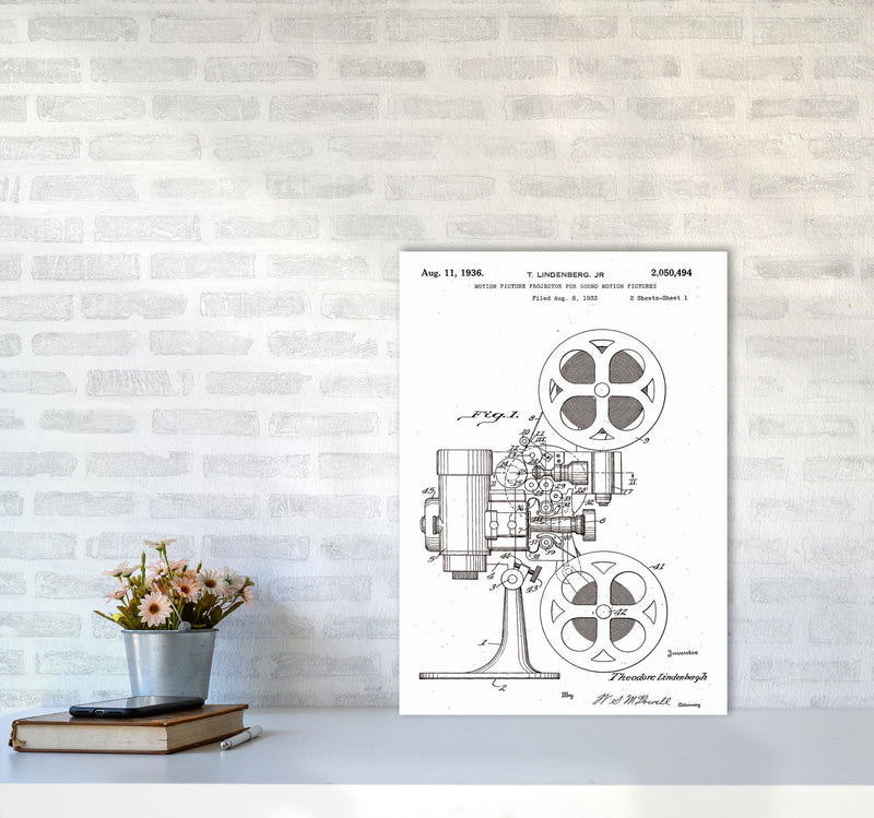 Motion Picture Projector Patent Art Print by Jason Stanley A2 Black Frame