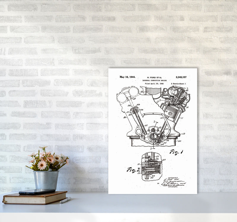 Ford Internal Combustion Engine Patent Art Print by Jason Stanley A2 Black Frame