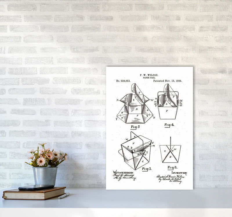 Chinese Take Out Box Patent Art Print by Jason Stanley A2 Black Frame