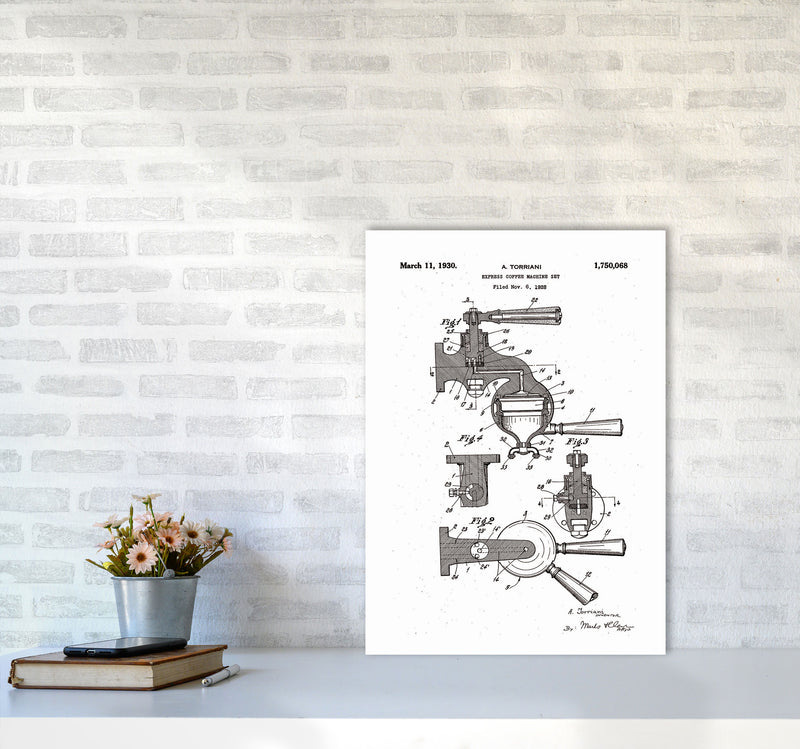 Espresso Coffee Machine Patent Art Print by Jason Stanley A2 Black Frame