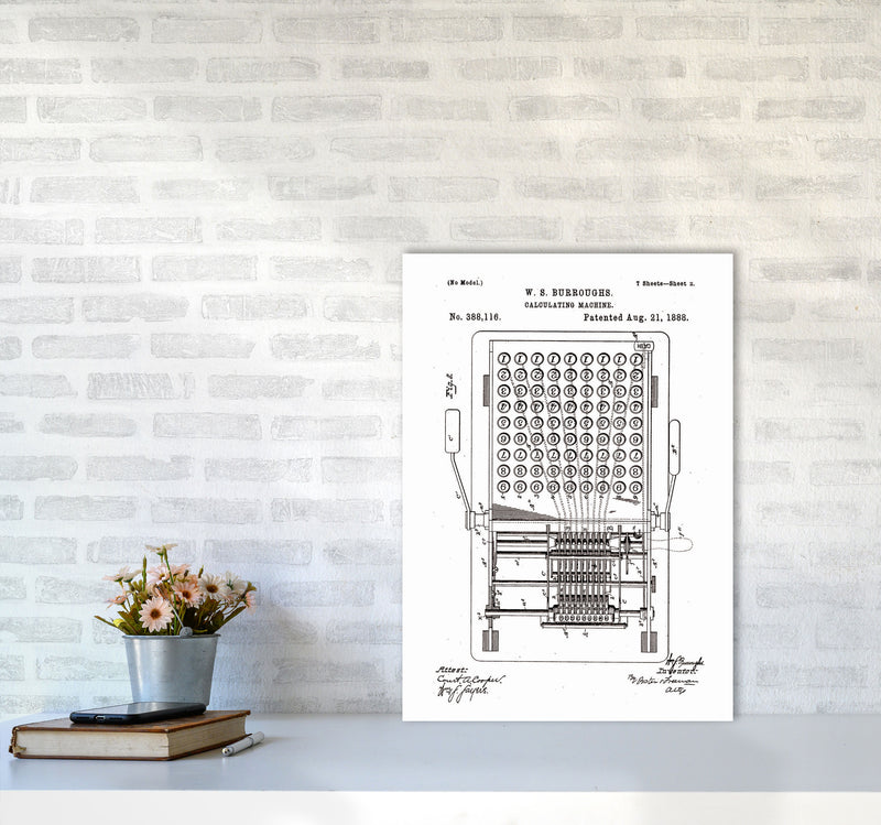 Calculating Machine Patent 2 Art Print by Jason Stanley A2 Black Frame