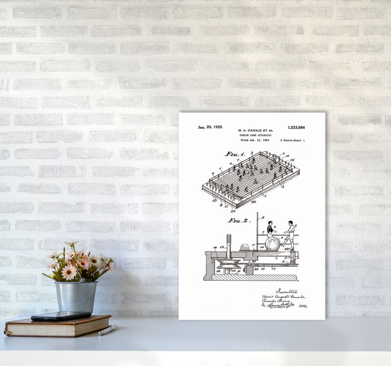 Vintage Foos Ball Table Patent Art Print by Jason Stanley A2 Black Frame