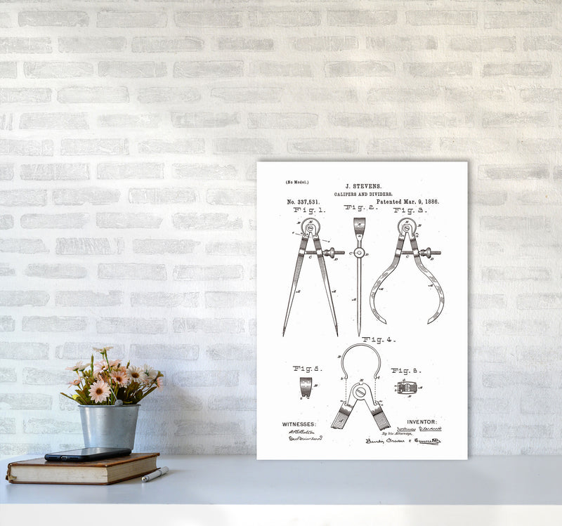 Calipers And Dividers Patent Art Print by Jason Stanley A2 Black Frame