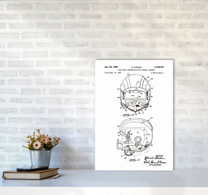 Football Helmet Patent 2 Art Print by Jason Stanley A2 Black Frame