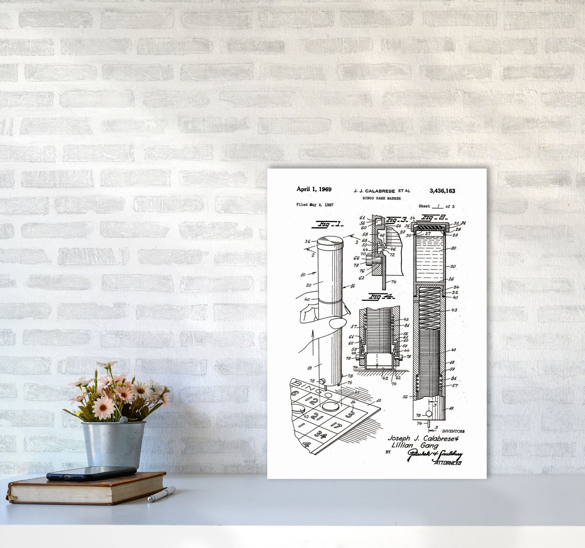 Bingo Game Marker Patent Art Print by Jason Stanley A2 Black Frame