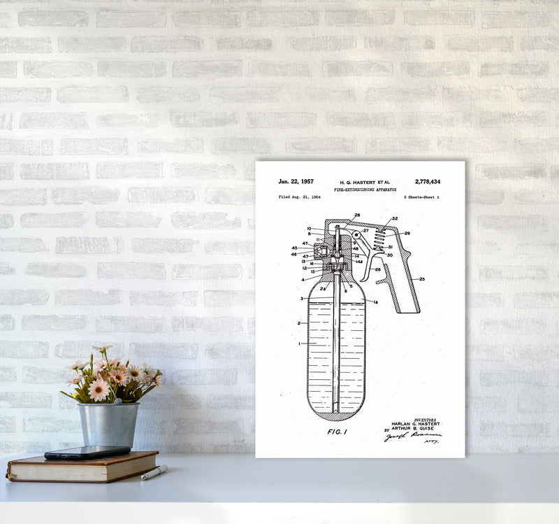 Fire Extinguisher Patent Art Print by Jason Stanley A2 Black Frame