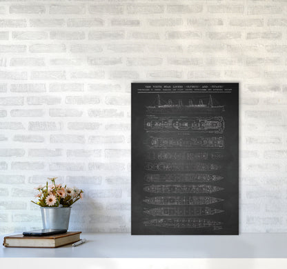 Titanic Patent- Chalkboard Art Print by Jason Stanley A2 Black Frame