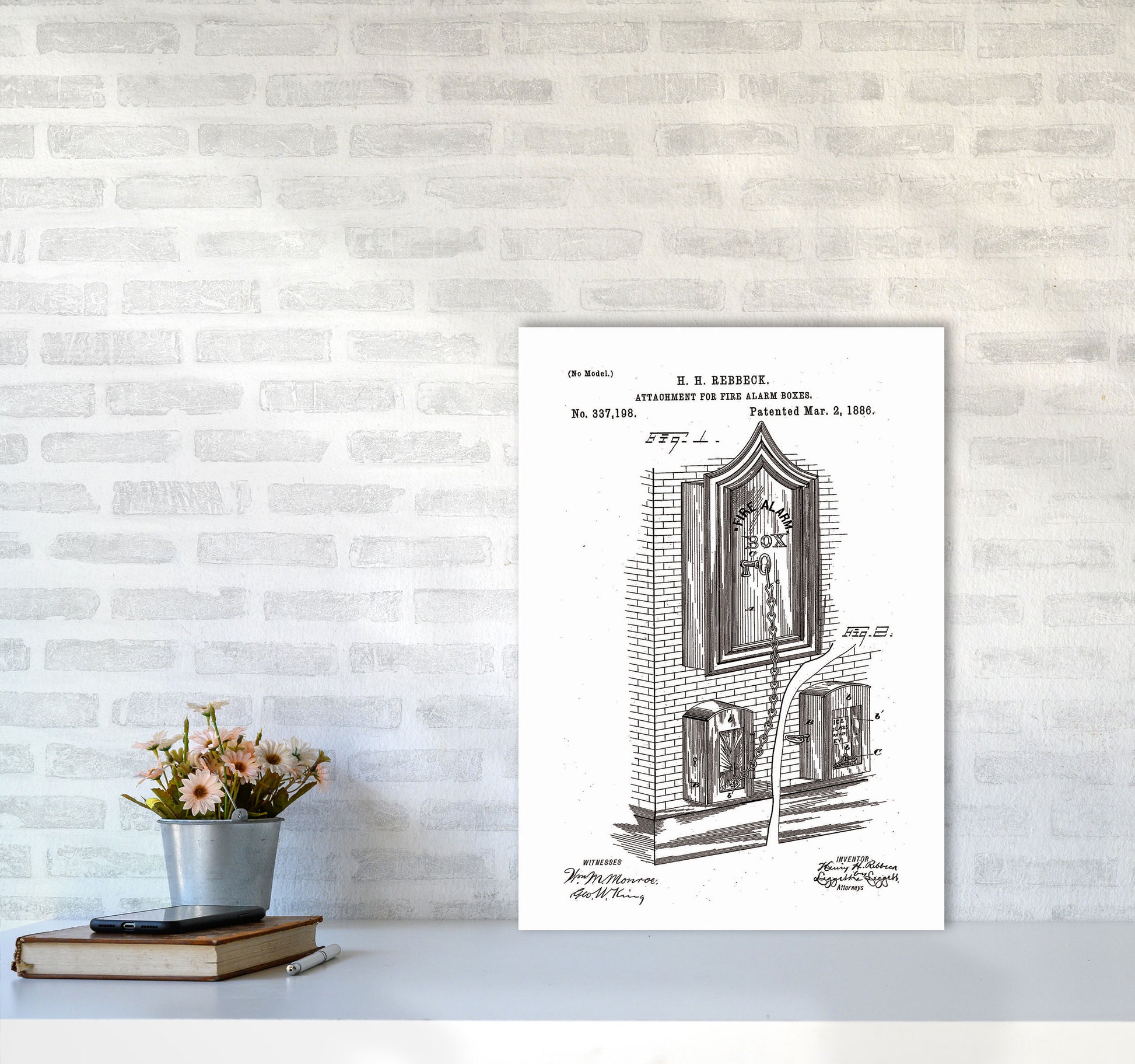 Fire Alarm Box Patent Art Print by Jason Stanley A2 Black Frame