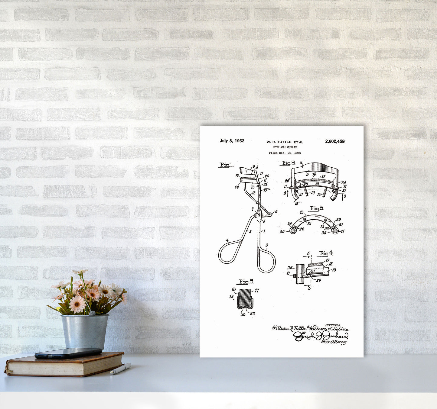 Eyelash Curler Patent Art Print by Jason Stanley A2 Black Frame