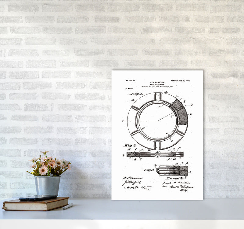 Life Preserver Patent Art Print by Jason Stanley A2 Black Frame