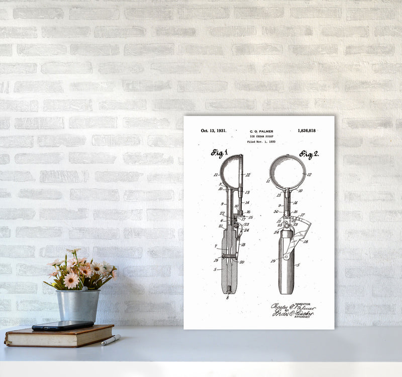 Ice Cream Scoop Patent Art Print by Jason Stanley A2 Black Frame