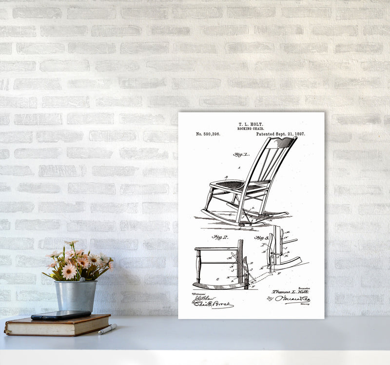 Rocking Chair Patent Art Print by Jason Stanley A2 Black Frame