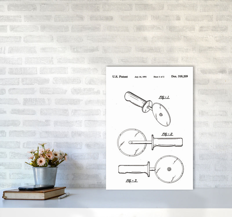 Pizza Cutter Patent Art Print by Jason Stanley A2 Black Frame