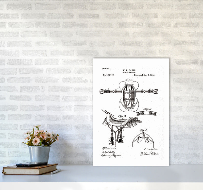 Riding Saddle Patent Art Print by Jason Stanley A2 Black Frame