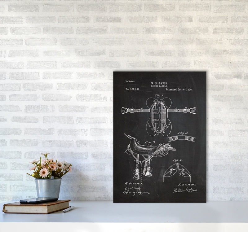 Riding Saddlepatent Art Print by Jason Stanley A2 Black Frame
