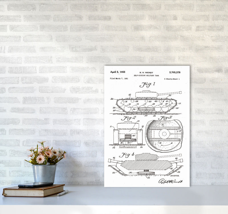 Military Tank Patent Art Print by Jason Stanley A2 Black Frame