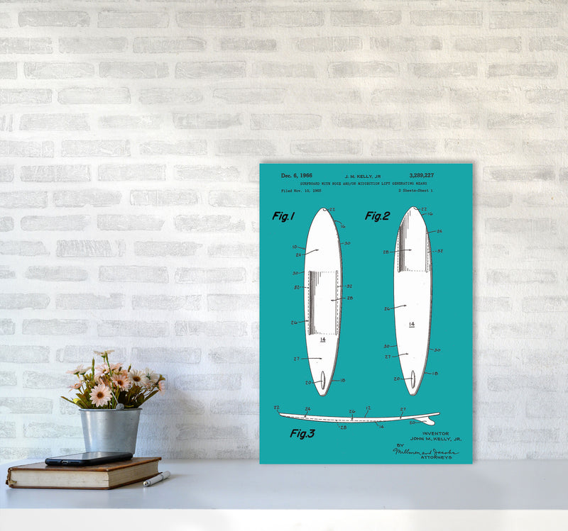 Surfboard Patent Blue Art Print by Jason Stanley A2 Black Frame
