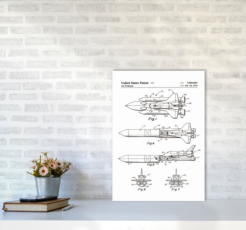 Space Shuttle Patent Art Print by Jason Stanley A2 Black Frame