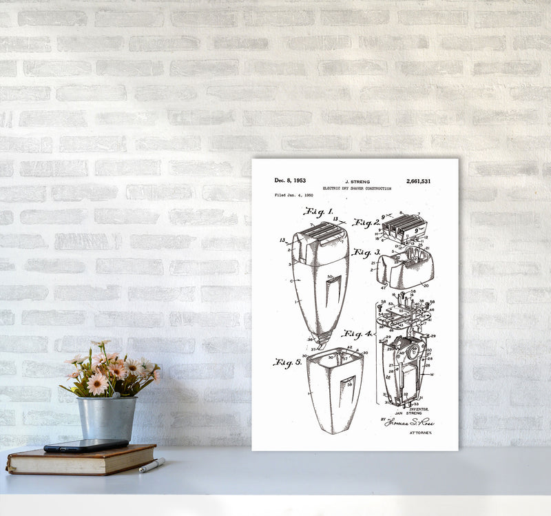 Electric Razor Patent Art Print by Jason Stanley A2 Black Frame