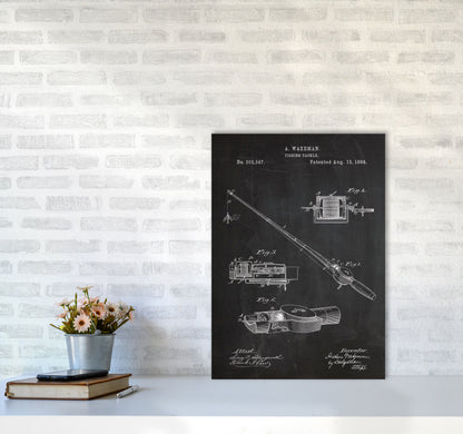 Fishing Rod Patent Art Print by Jason Stanley A2 Black Frame