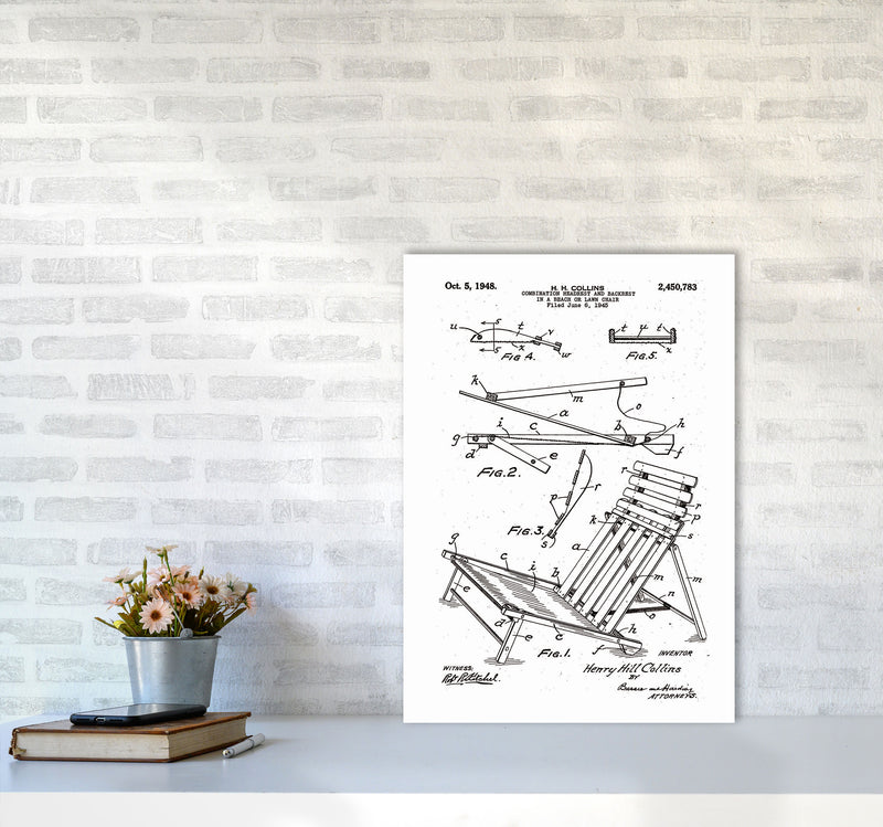 Beach Chair Patent Art Print by Jason Stanley A2 Black Frame