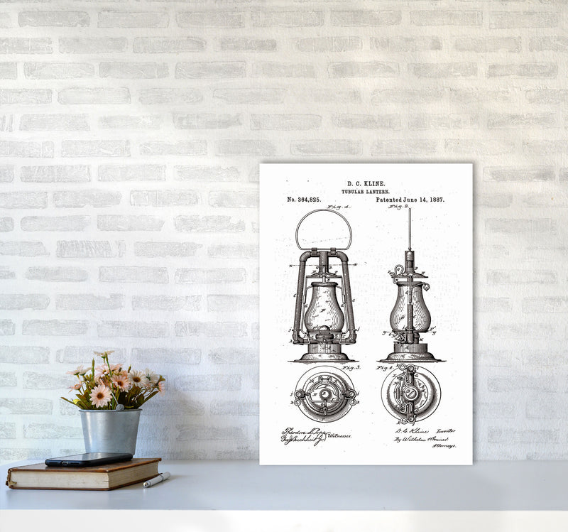 Vintage Lamp Patent Art Print by Jason Stanley A2 Black Frame
