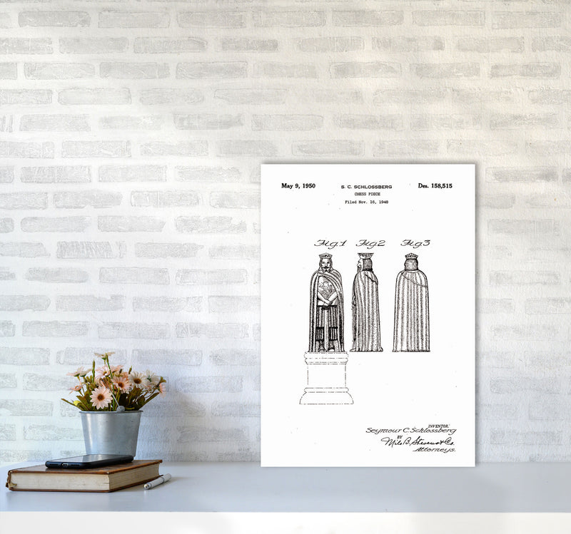 Chess Piece Patent Art Print by Jason Stanley A2 Black Frame