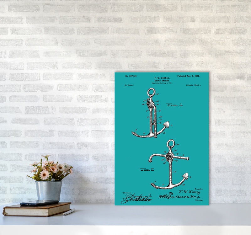 Anchor Patent Blue Art Print by Jason Stanley A2 Black Frame