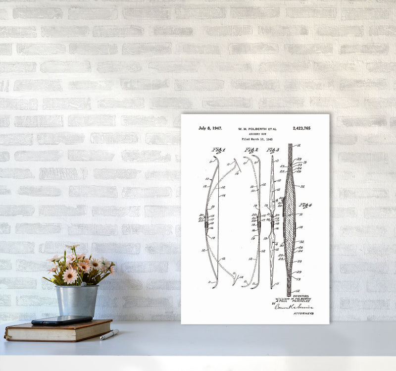 Archery Bow Patent Art Print by Jason Stanley A2 Black Frame