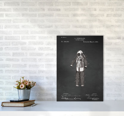 Diving Armor Patent Art Print by Jason Stanley A2 Black Frame