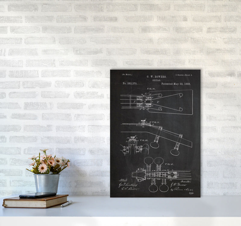 Guitar Neck Patent Art Print by Jason Stanley A2 Black Frame