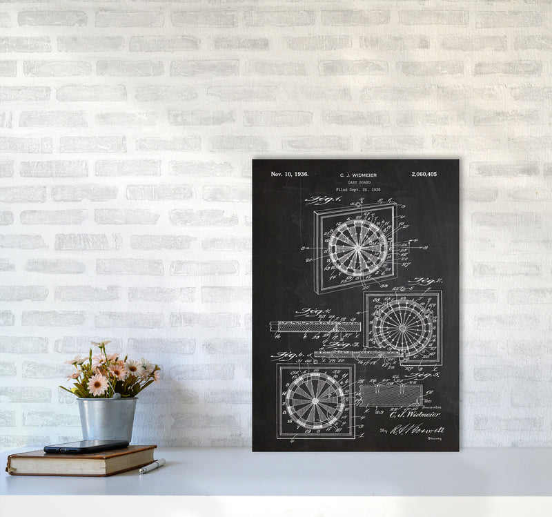 Dart Board Patent Art Print by Jason Stanley A2 Black Frame