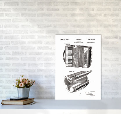 Accordian Patent Art Print by Jason Stanley A2 Black Frame