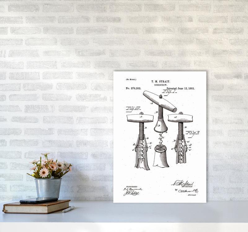 Corkscrew Patent Art Print by Jason Stanley A2 Black Frame